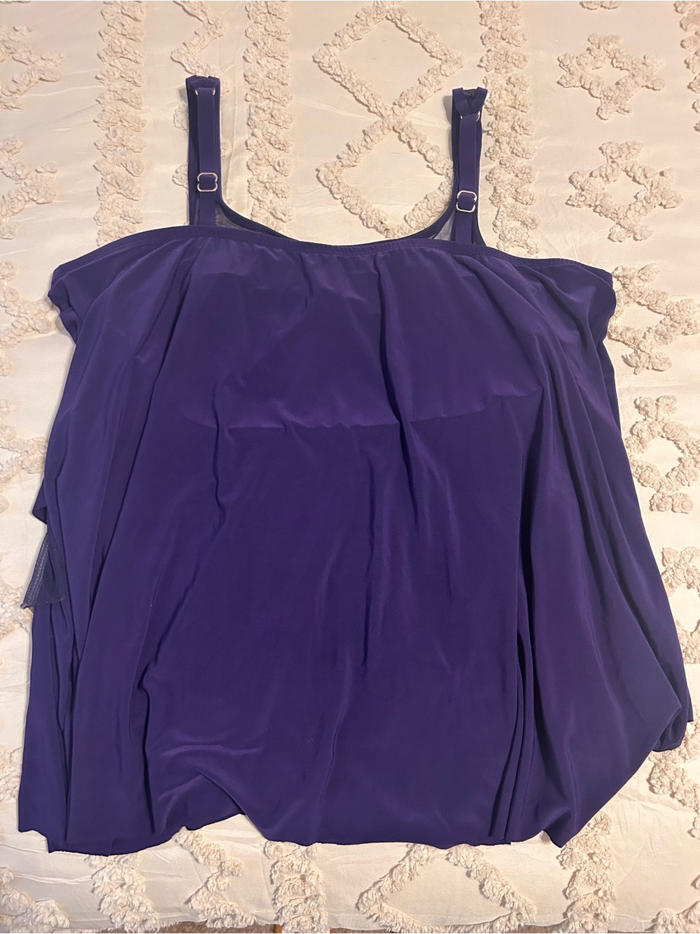 Miraclesuit Mirage Purple Mesh Overlay Swim top - Size 18 - Picture 2 of 3